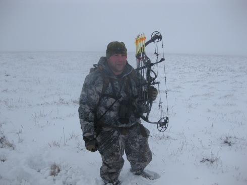 Bundled up like a snowman and squinting against the freezing rain. This was taken moments after I missed my shot at coal roasted Ptarmigan breast.
