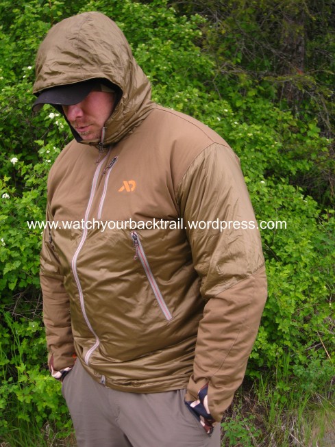 My hunting partner, Darin modeling the new Uncompahgre Puffy, by First Lite. In this picture; you can get a very good idea of the well thought out details that went into the designing of this piece.